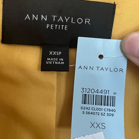 Ann Taylor Petite Mustard Yellow Dopamine Dressing Twill Trench Coat Size XXS - Picture 15 of 16